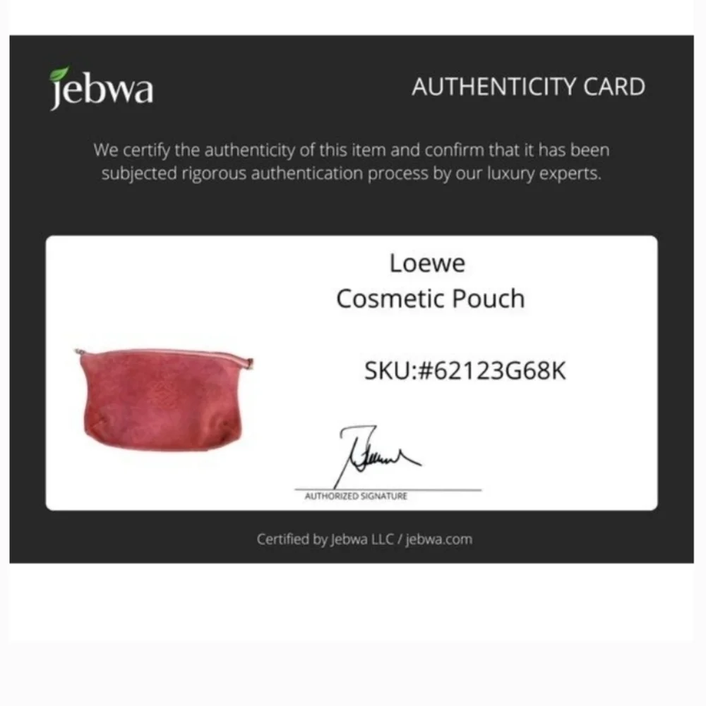 Loewe Burgundy Leather Suede Anagram Pouch